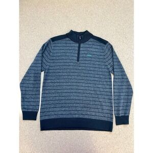 AT&T Employee Sweater Uniform Men's XL Blue Quarter Zip Jacket Pullover Knit